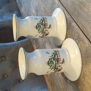 Vintage Ming Pao Woodland Christmas Animal CritterTaper Candlestick Holder